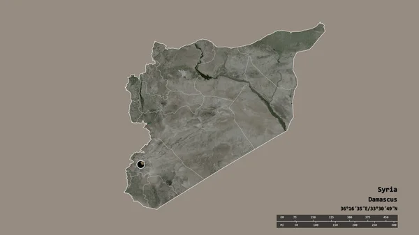Forma Desnaturalizada Siria Con Capital División Regional Principal Zona Separada — Foto de Stock