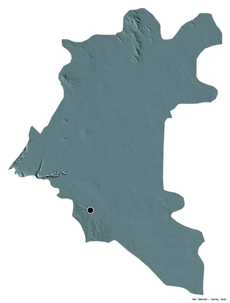 Form Dar Provinsen Syrien Med Huvudstaden Isolerad Vit Bakgrund Färgad — Stockfoto