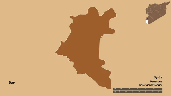 Vorm Van Dar Provincie Syrië Met Hoofdstad Geïsoleerd Een Solide — Stockfoto