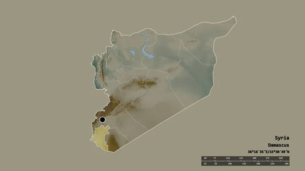 Обесцвеченная Форма Сирии Столицей Главным Региональным Разделением Отделенной Территорией Дар — стоковое фото