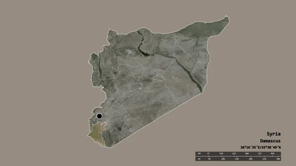Спустошена Форма Сирії Столицею Основним Регіональним Поділом Відокремленою Територією Дар — стокове фото