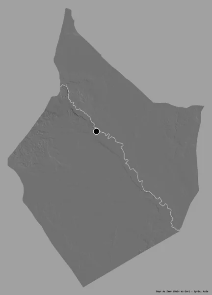 Forma Deir Zawr Provincia Siria Con Capital Aislada Sobre Fondo — Foto de Stock
