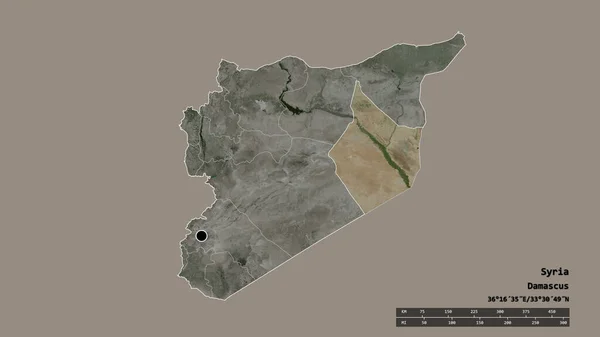Vyprahlý Tvar Sýrie Hlavním Městem Hlavní Regionální Divizí Oddělenou Oblastí — Stock fotografie