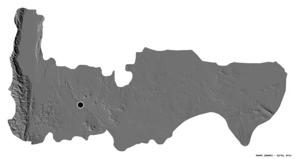 Forma Hamah Provincia Siria Con Capital Aislada Sobre Fondo Blanco — Foto de Stock