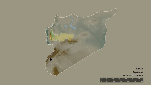 Afgebroken Vorm Van Syrië Met Haar Hoofdstad Belangrijkste Regionale Divisie — Stockfoto