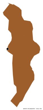 Başkenti beyaz arka planda izole edilmiş olan Quneitra, Suriye eyaleti. Desenli dokuların bileşimi. 3B görüntüleme