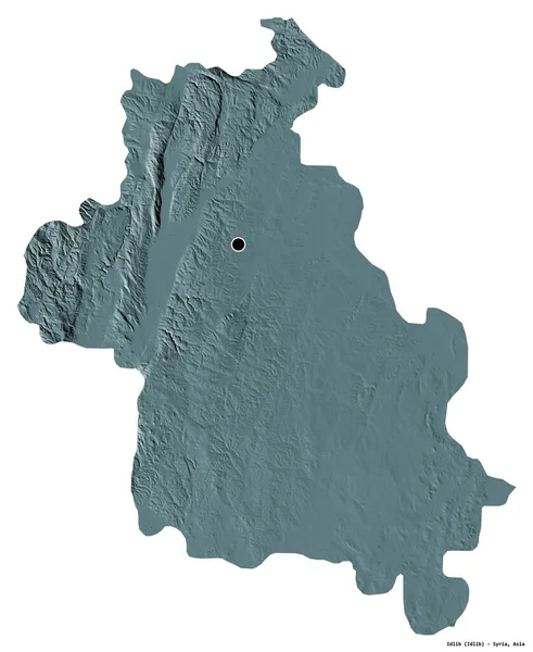 Forma Idlib Provincia Siria Con Capital Aislada Sobre Fondo Blanco —  Fotos de Stock