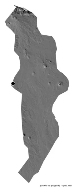 白い背景にその首都で シリアの州クネイトラの形 標高マップ 3Dレンダリング — ストック写真