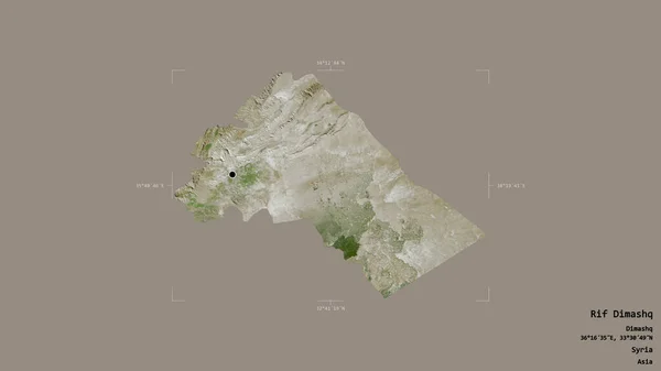 Obszar Rif Dimashq Prowincja Syrii Odizolowany Solidnym Tle Georeferencyjnym Polu — Zdjęcie stockowe