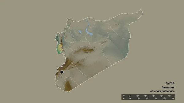 Обесцвеченная Форма Сирии Столицей Главным Региональным Разделением Отделенной Территорией Тартуса — стоковое фото