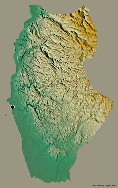 Forma Tartus Província Síria Com Sua Capital Isolada Fundo Cor — Fotografia de Stock