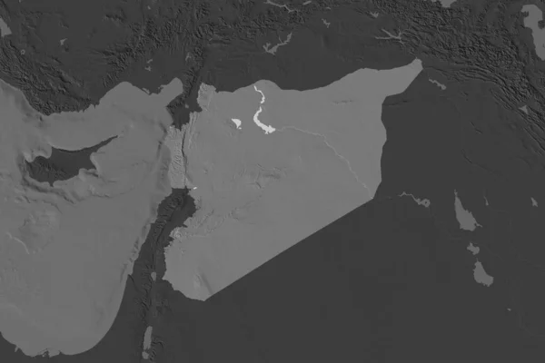 Forma Siria Separada Por Desaturación Las Áreas Vecinas Mapa Elevación — Foto de Stock