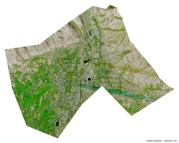 Shape Duschanbe Region Von Tadschikistan Mit Seiner Hauptstadt Isoliert Auf — Stockfoto