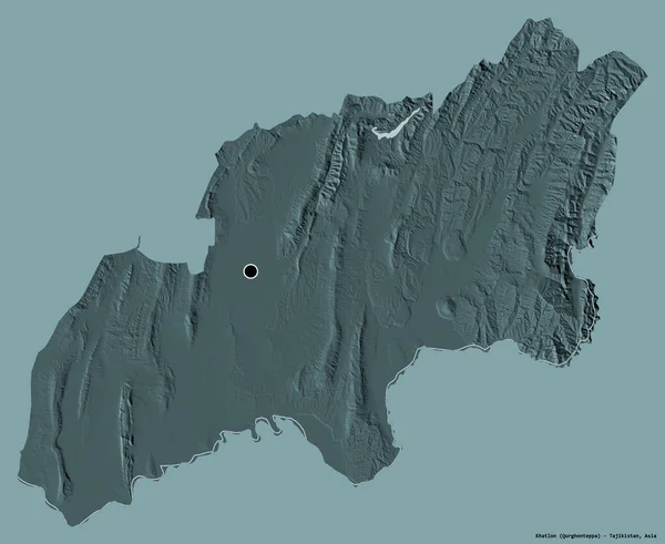 Gestalt Von Khatlon Region Von Tadschikistan Mit Seiner Hauptstadt Isoliert — Stockfoto