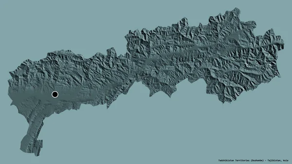 Forme Des Territoires Tadjikistan Région Tadjikistan Avec Capitale Isolée Sur — Photo