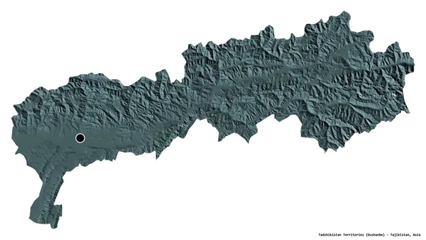 Shape Tadschikistan Territories Region Tadschikistan Mit Seiner Hauptstadt Isoliert Auf — Stockfoto