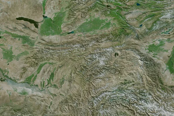 塔吉克斯坦的广袤地区 卫星图像 3D渲染 — 图库照片