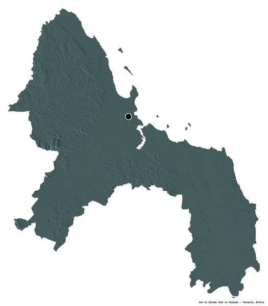 Forma Dar Salaam Regione Della Tanzania Con Sua Capitale Isolata — Foto Stock