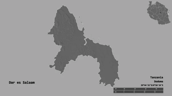 Σχήμα Του Dar Salaam Περιοχή Της Τανζανίας Κεφάλαιό Της Απομονωμένο — Φωτογραφία Αρχείου