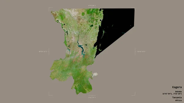 Gebiet Von Kagera Region Von Tansania Isoliert Auf Einem Soliden — Stockfoto
