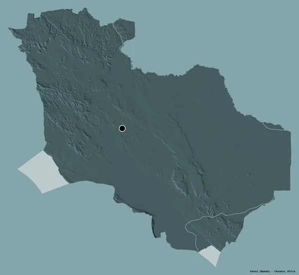 Form Von Katavi Region Von Tansania Mit Seiner Hauptstadt Isoliert — Stockfoto