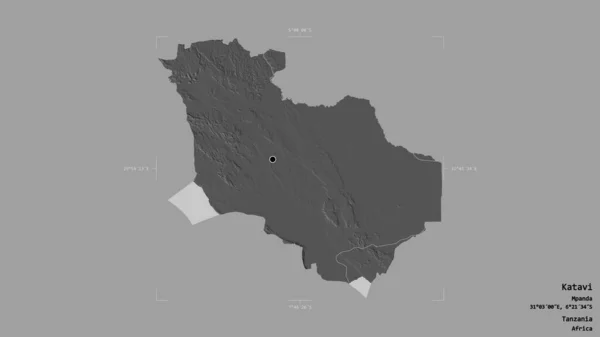 Oblast Katavi Oblast Tanzanie Izolovaná Pevném Pozadí Georeferencované Hraniční Oblasti — Stock fotografie