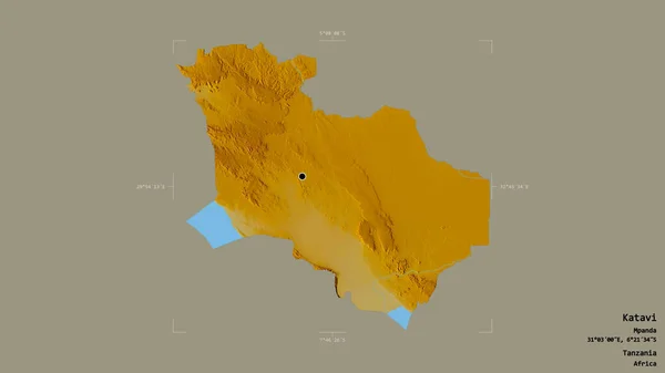 Gebiet Von Katavi Region Von Tansania Isoliert Auf Einem Soliden — Stockfoto