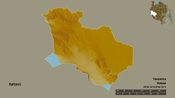 Forma Katavi Región Tanzania Con Capital Aislada Sobre Fondo Sólido —  Fotos de Stock