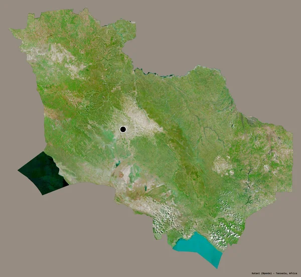 Forma Katavi Región Tanzania Con Capital Aislada Sobre Fondo Color —  Fotos de Stock