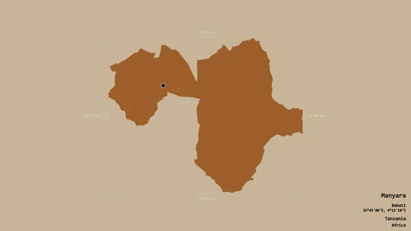 Gebiet Von Manyara Region Von Tansania Isoliert Auf Einem Soliden — Stockfoto
