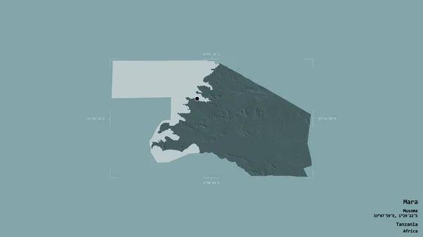 Zona Mara Región Tanzania Aislada Sobre Fondo Sólido Una Caja — Foto de Stock