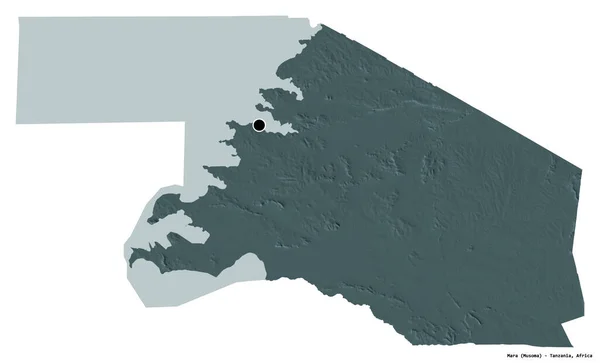 Vorm Van Mara Regio Tanzania Met Als Hoofdstad Geïsoleerd Witte — Stockfoto