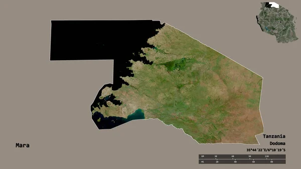 Shape Mara Region Von Tansania Mit Seiner Hauptstadt Isoliert Auf — Stockfoto