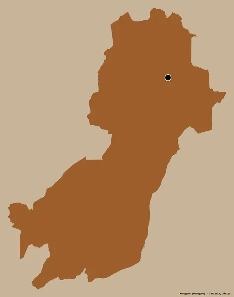 Form Morogoro Regionen Tanzania Med Sin Huvudstad Isolerad Solid Färg — Stockfoto