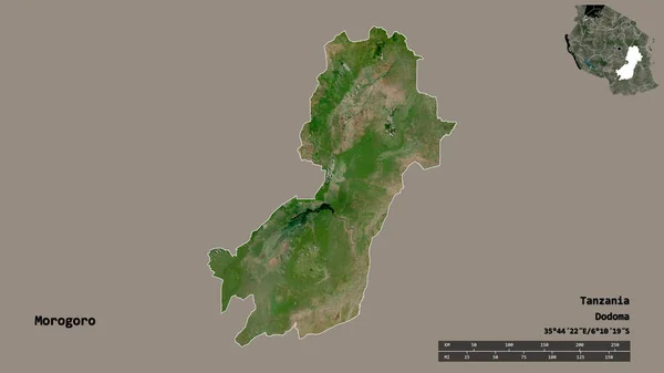 Forma Morogoro Región Tanzania Con Capital Aislada Sobre Fondo Sólido — Foto de Stock