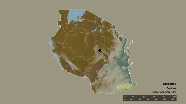 Απολιθωμένη Μορφή Της Τανζανίας Πρωτεύουσα Κύρια Περιφερειακή Διαίρεση Και Την — Φωτογραφία Αρχείου