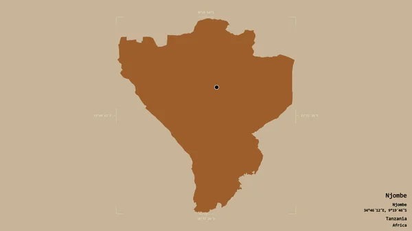 Gebiet Von Njombe Region Von Tansania Isoliert Auf Einem Soliden — Stockfoto