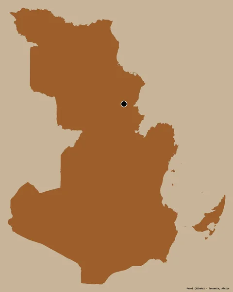 タンザニアの領域であるプハニの形で その首都はしっかりとした色の背景に隔離されています パターン化されたテクスチャの構成 3Dレンダリング — ストック写真