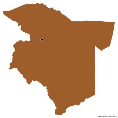 Tanzanya 'nın başkenti Simiyu' nun beyaz arka planda izole edilmiş hali. Desenli dokuların bileşimi. 3B görüntüleme