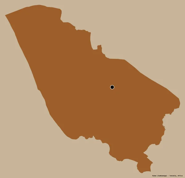 Gestalt Von Rukwa Region Von Tansania Mit Seiner Hauptstadt Isoliert — Stockfoto