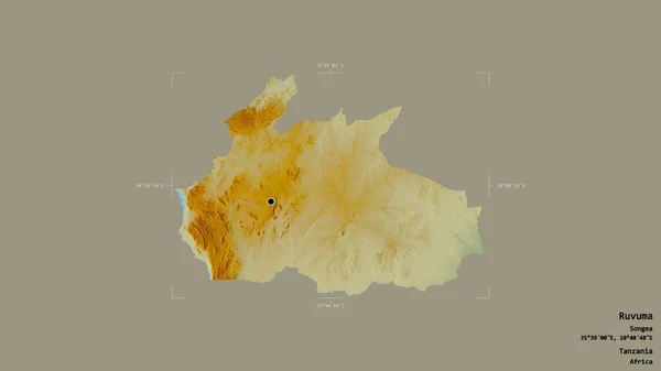 Area Ruvuma Regione Della Tanzania Isolata Uno Sfondo Solido Una — Foto Stock