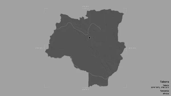 Территория Табора Регион Танзании Изолирована Твердом Фоне Геометрической Коробке Метки — стоковое фото
