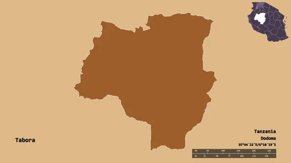 Forma Tabora Región Tanzania Con Capital Aislada Sobre Fondo Sólido —  Fotos de Stock