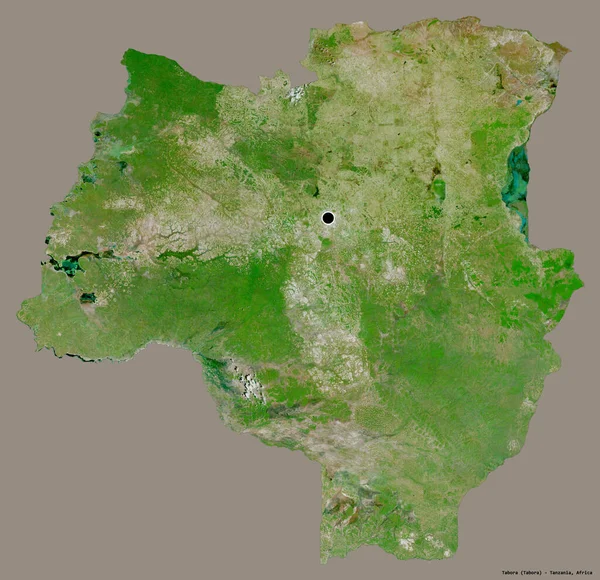 Tvar Tabory Oblasti Tanzanie Hlavním Městem Izolovaným Pevném Barevném Pozadí — Stock fotografie