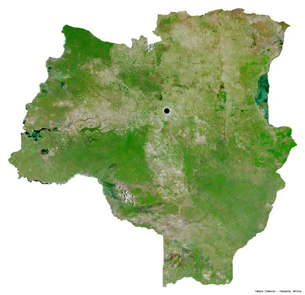Tabora Nın Şekli Tanzanya Bölgesi Başkenti Beyaz Arka Planda Izole — Stok fotoğraf
