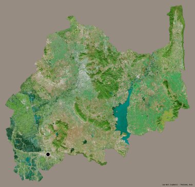 Tayland 'ın Lop Buri şehrinin başkenti, koyu renk arka planda izole edilmiştir. Uydu görüntüleri. 3B görüntüleme