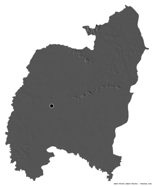 Forma Amnat Charoen Provincia Tailandia Con Capital Aislada Sobre Fondo — Foto de Stock