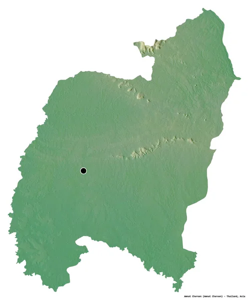 Forma Amnat Charoen Provincia Tailandia Con Capital Aislada Sobre Fondo — Foto de Stock