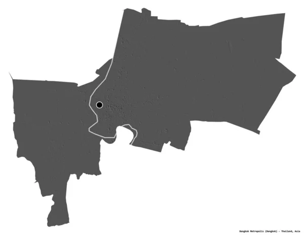 Forma Bangkok Metropolis Província Tailândia Com Sua Capital Isolada Fundo — Fotografia de Stock