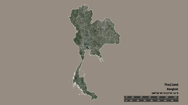 Forma Desnaturalizada Tailandia Con Capital División Regional Principal Área Separada —  Fotos de Stock